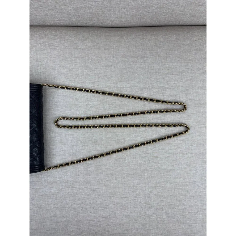 CHANEL Black Caviar Boy WOC GHW